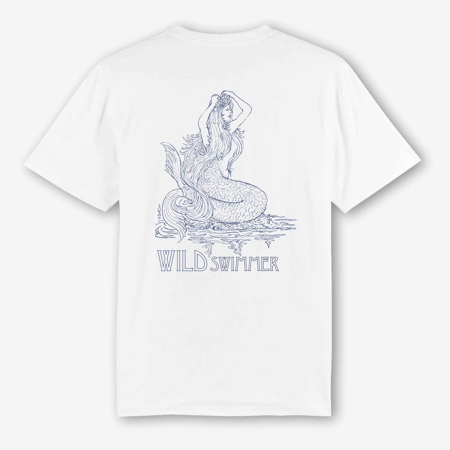 Wild Swimmer Mermaid Tee - Sustainable White T Shirt