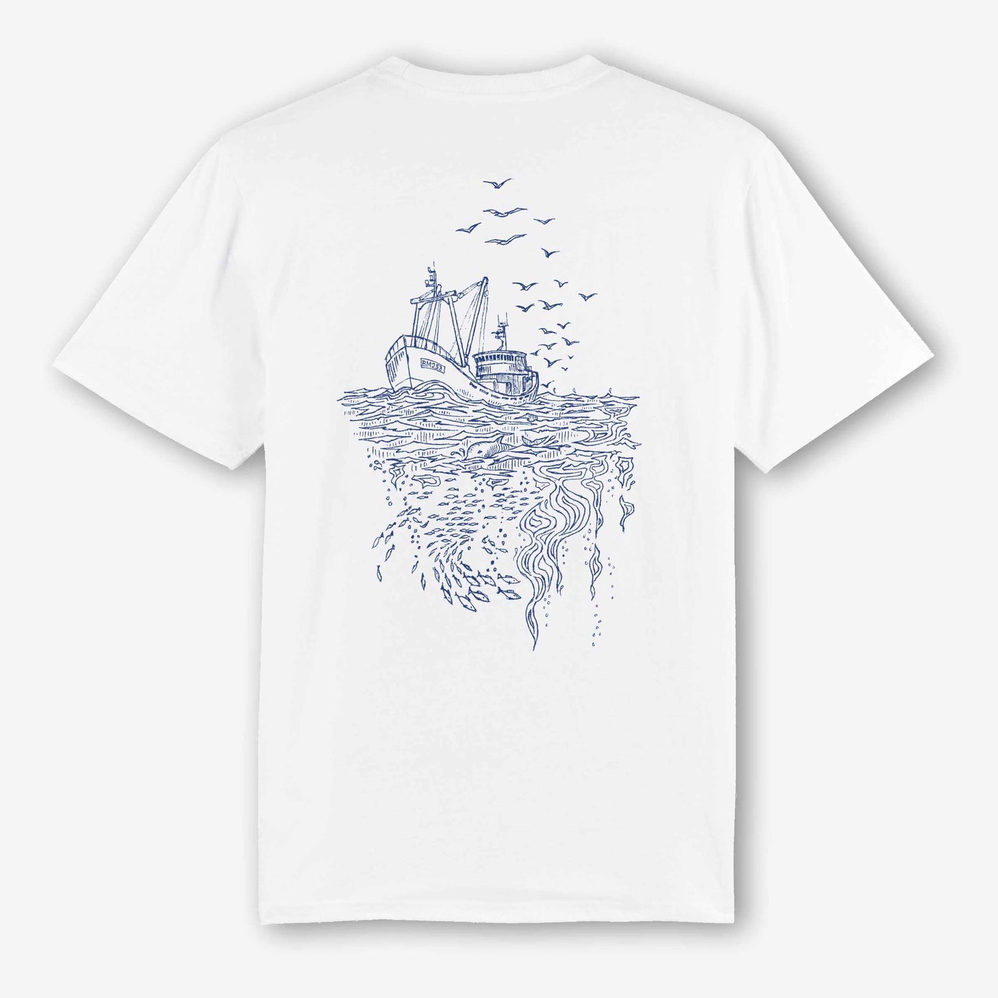 Brixham Fishing Boat Tee - Unisex Sustainable White T-shirt