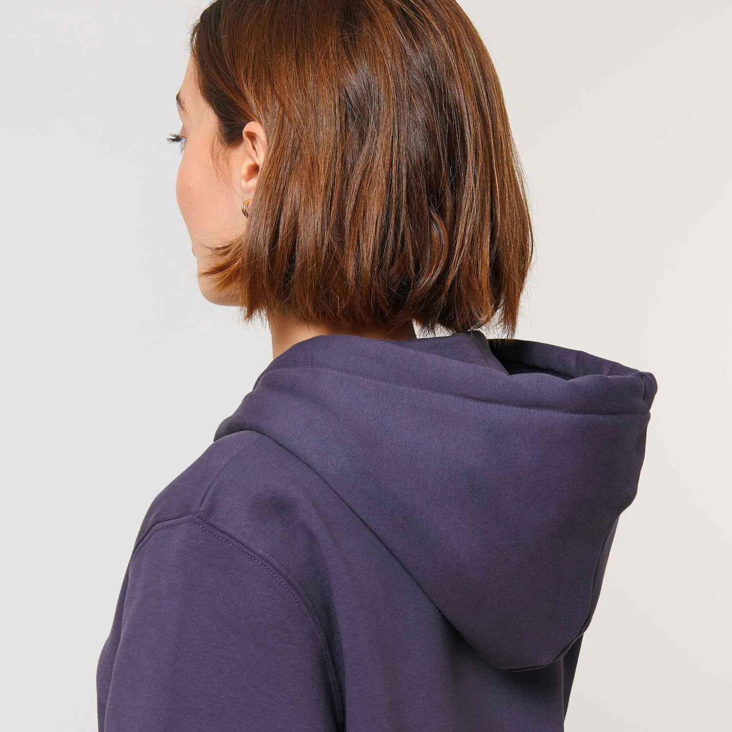 womens purple hoodie detail