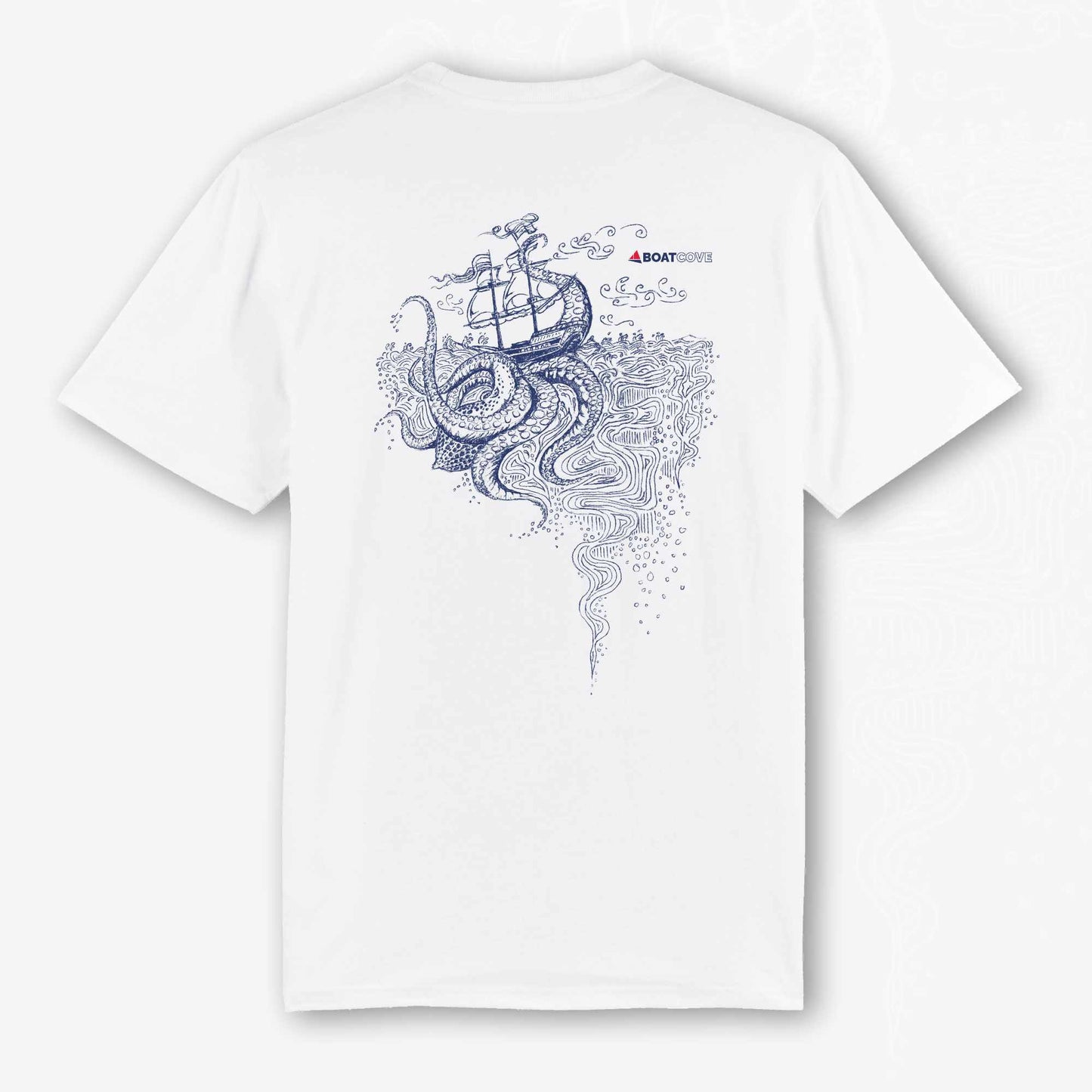The Kraken Surfaces White Tee - Kraken White T Shirt